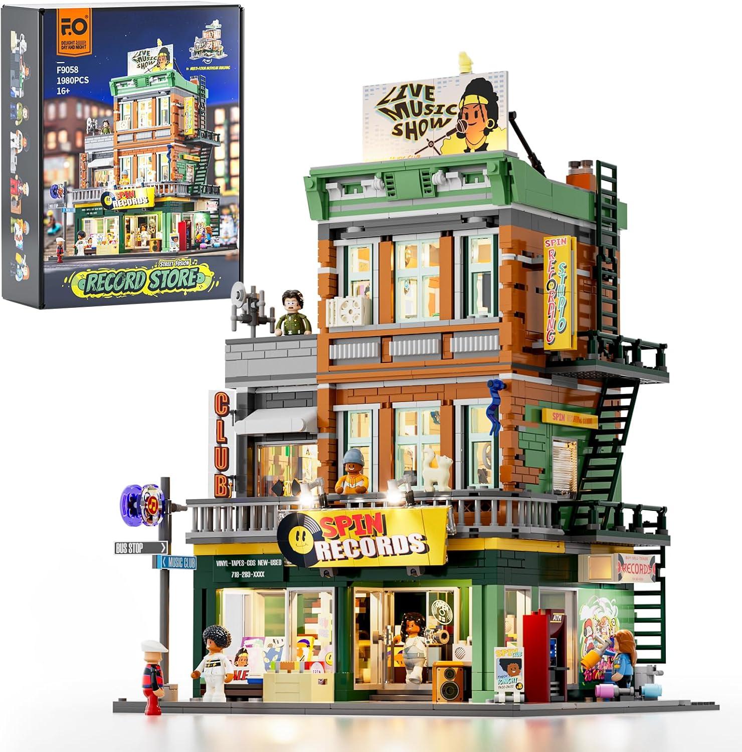 Fun Record Store Building Set: Tested Pieces, City Fusion... Modular Urban Trend For Adults
