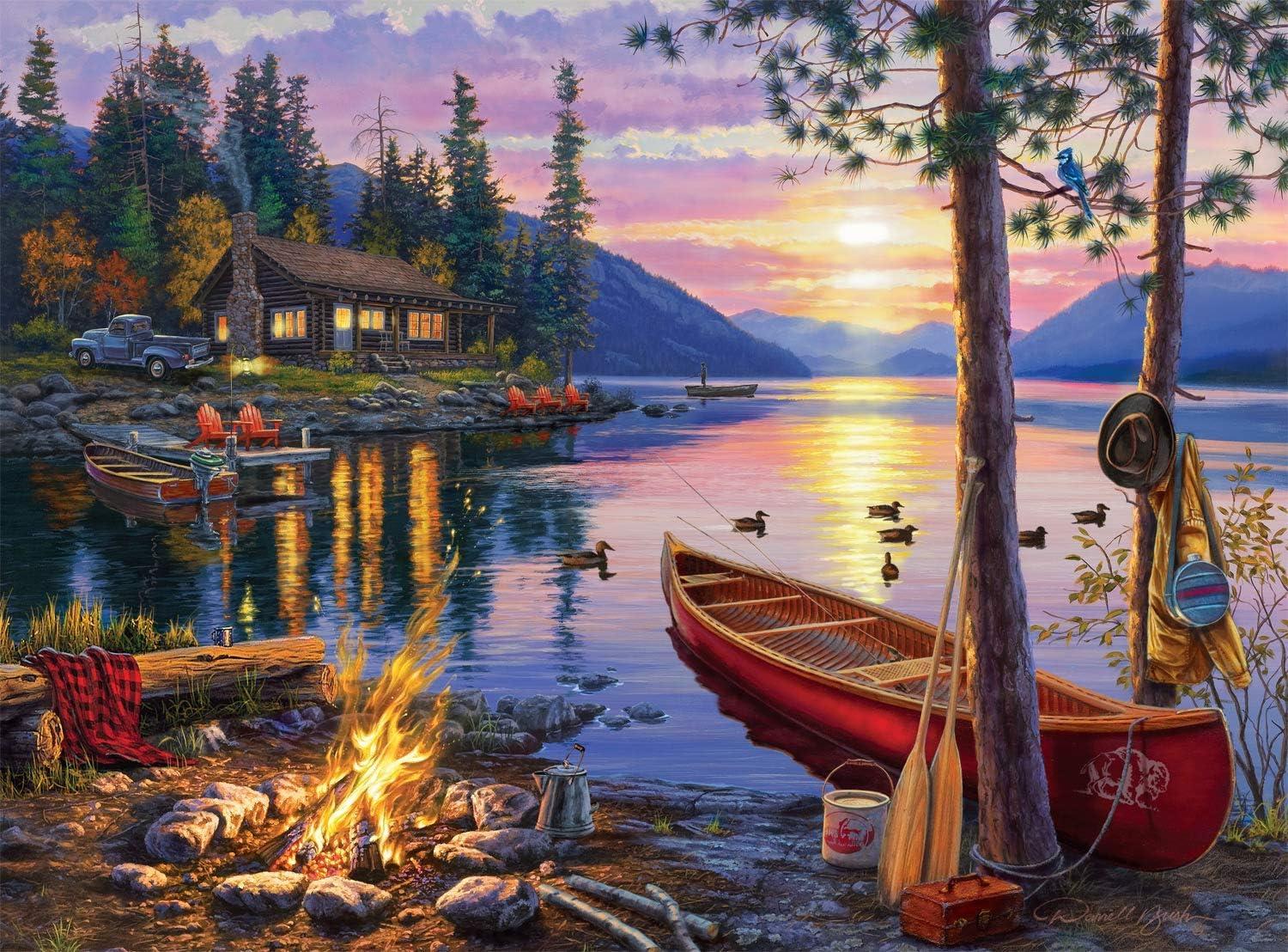 Buffalo vs Bush - Canoe Lake Puzzle, 1000-Piece Challenge... Perfect Game Night - Surprising Complexity Tested