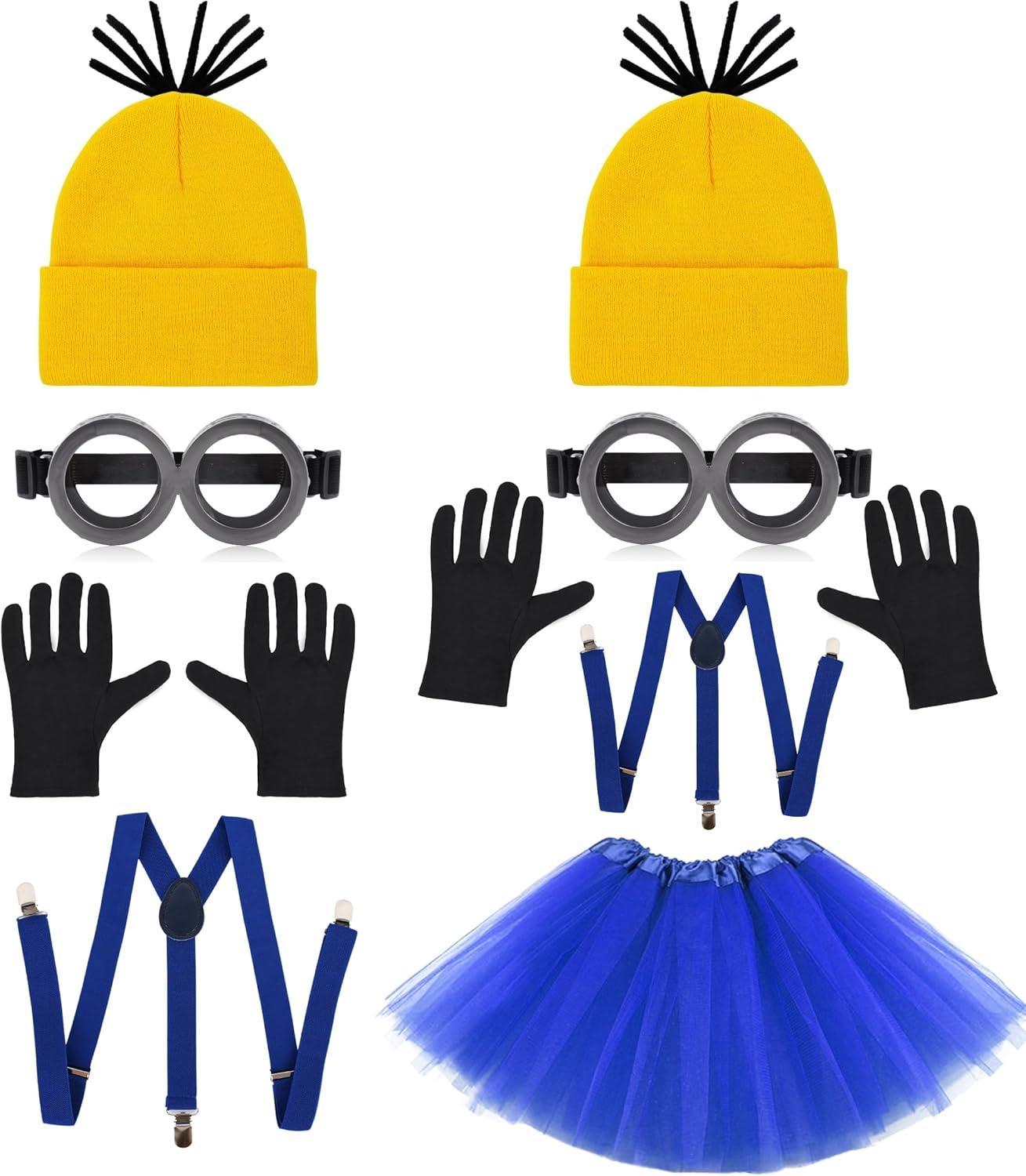 Yellow Duo Costumes With Tested Accessories Versus Matching Fun... Perfect Pair Halloween Party Set!
