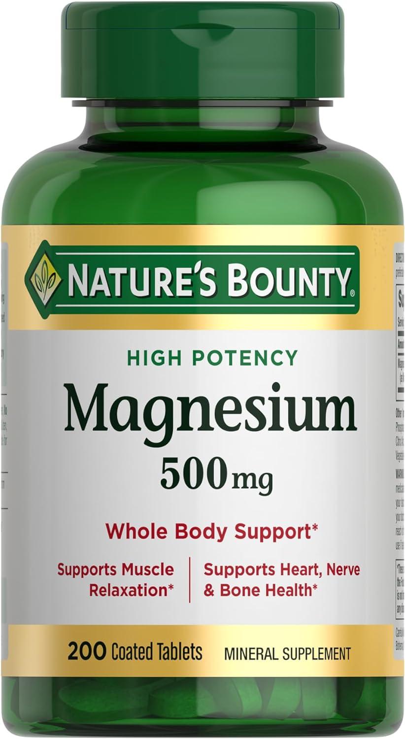 Compare Nature's Bounty Magnesium: Tested For Bone & Muscle... 200 Tabs!
