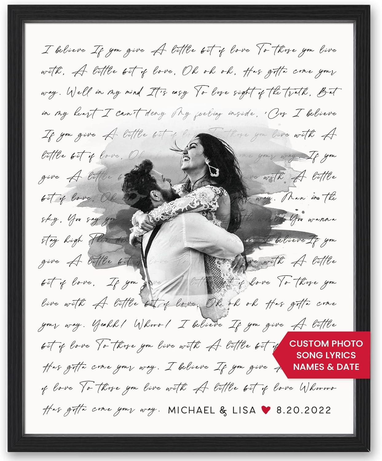 Personalized Lyrics Art: Custom Photo Gift - Tested Versus Trends... Happy Heads!