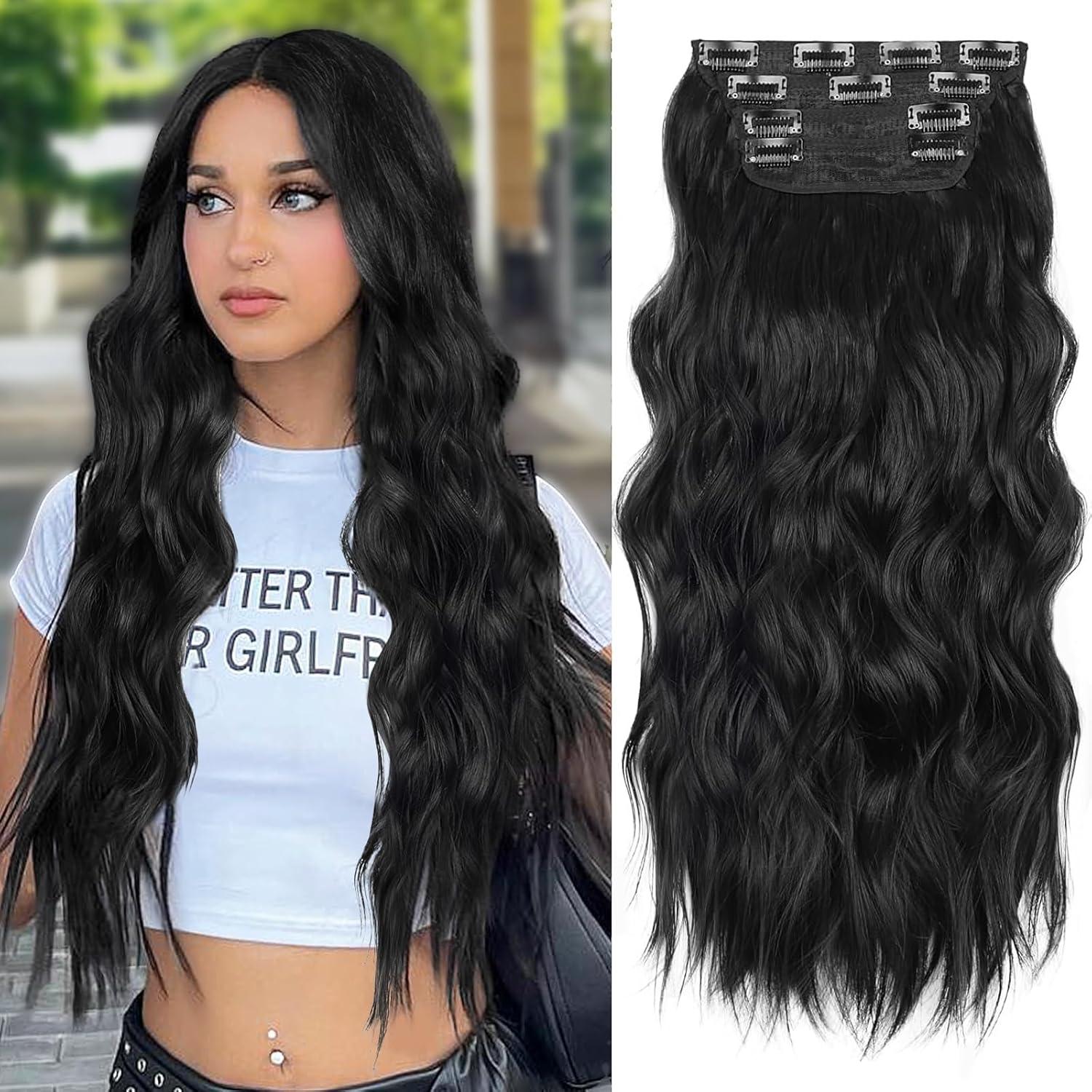 Serious Style Compared: ALXNAN 4PCS Wavy Clip Extensions... Stay Stunning, Tested!