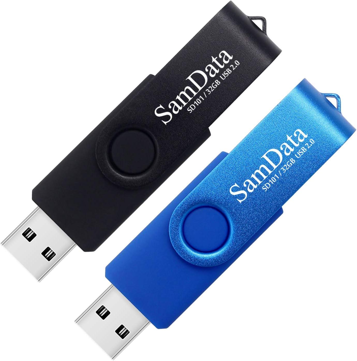Surprising Insight: 32GB USB Drive Showdown… LED Light, Backup Smart (2 Pack, Black/Blue)