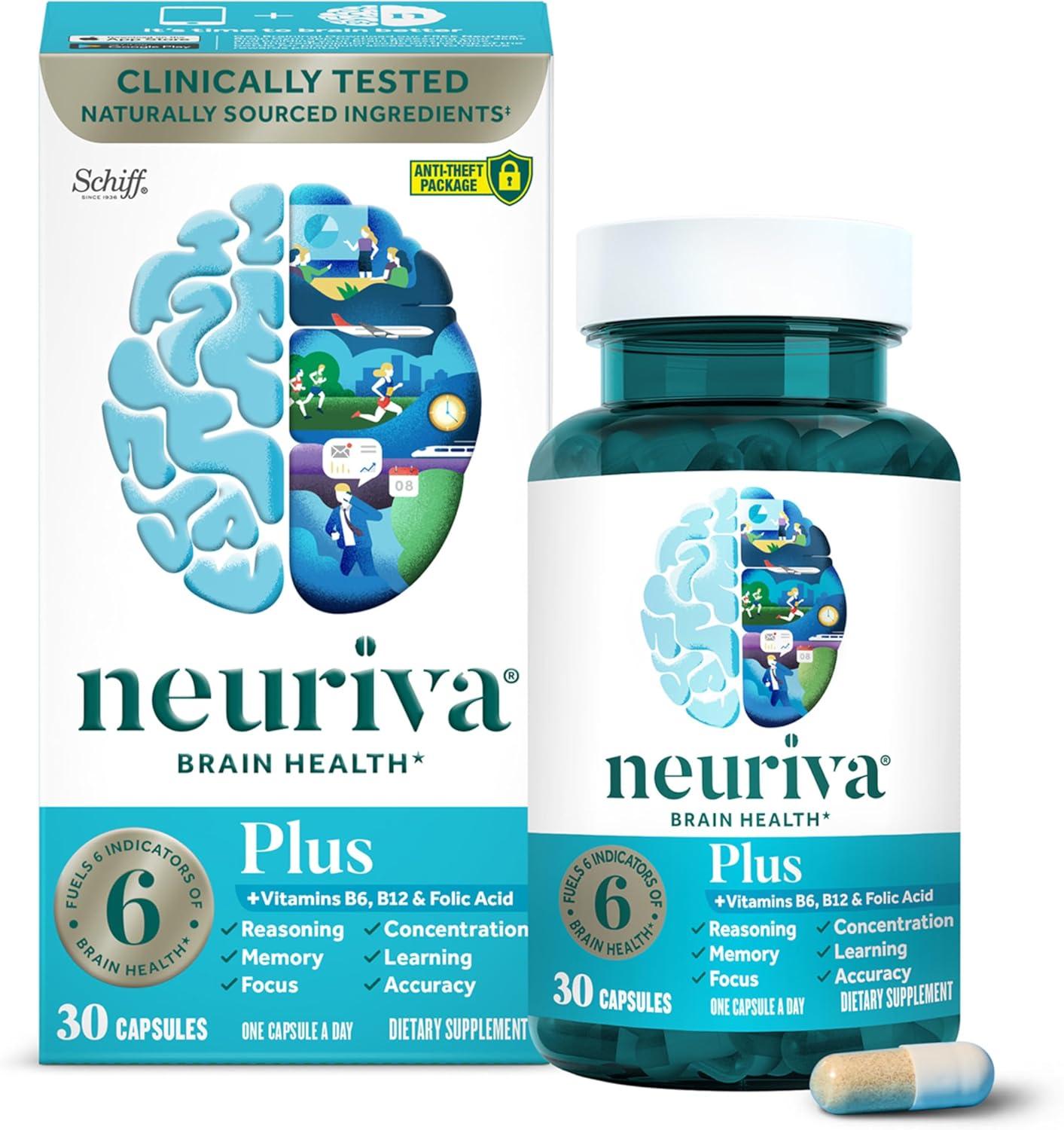 Surprising Showdown: NEURIVA Plus vs. Focus…Clinically Tested Memory Nootropics (30 Caps)...Current Buyer’s Insight