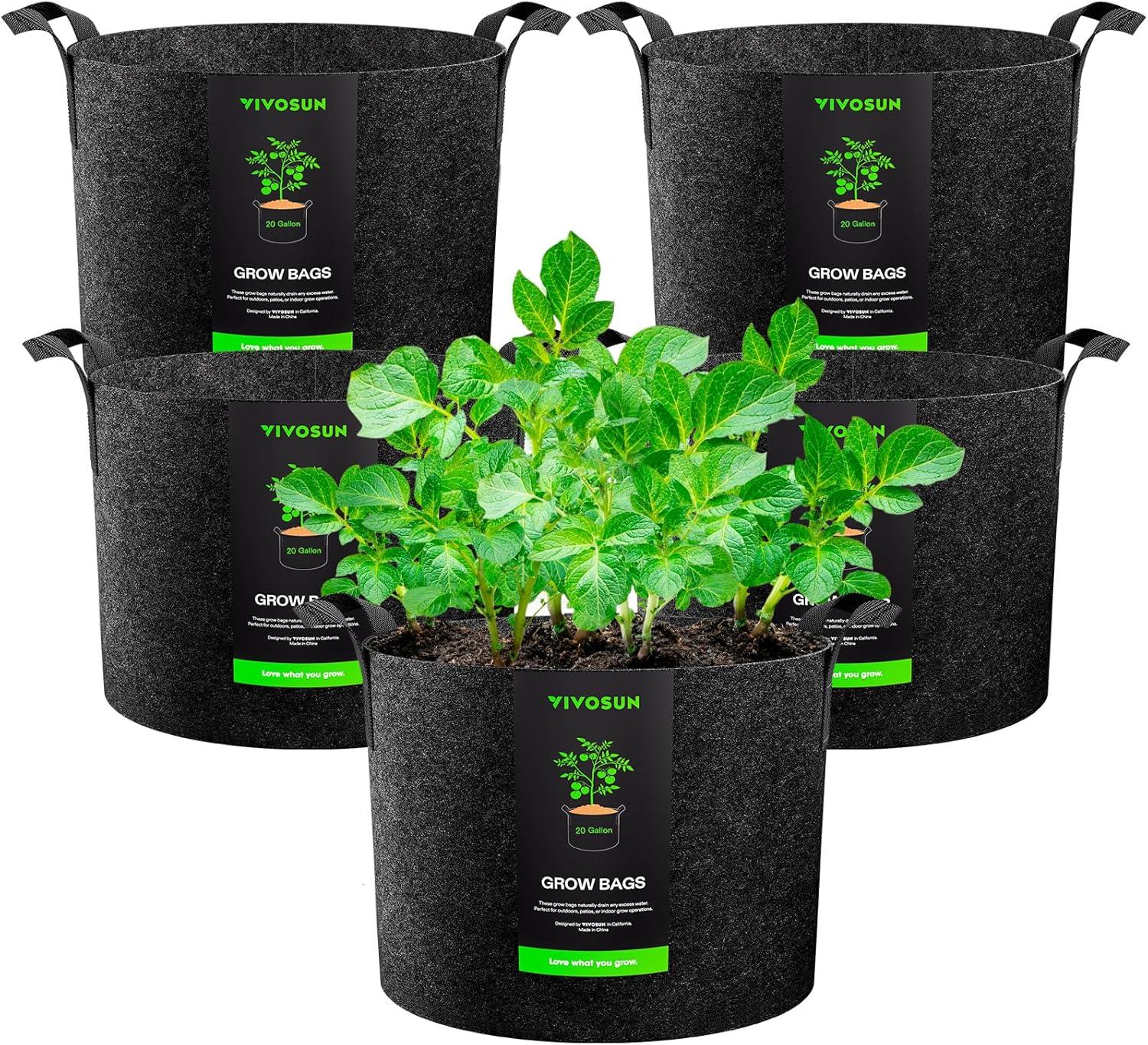 Vivosun Grow Bags: Tough Material, Tester Handles - Must-Have Outdoor Gear…